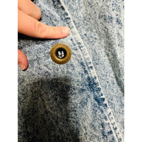 DANIEL Vintage Long Acid Washed Denim Duster Rancher Style Coat Size Medium - Picture 7 of 12